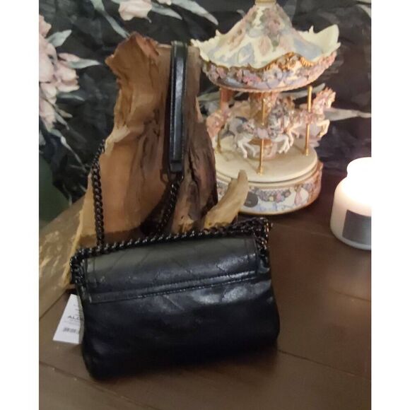 NWT~ALDO Black Kayleyyx Chain Accent Rock Inspired Shoulder/Crossbody Handbag - Picture 2 of 11